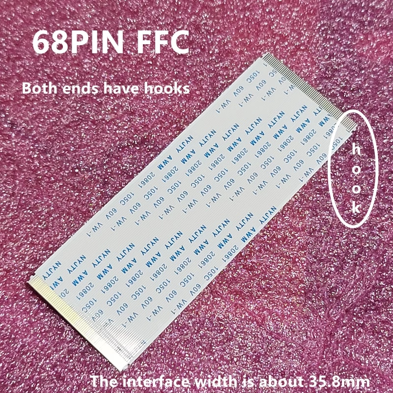 With Ears Gold Plated FFC FPC Flat Flexible Cable AWM 20706 20861 105C 60V VW-1 A-Type Ribbon Wire 60Pin/68Pin 10CM-50CM 60P/68P. 