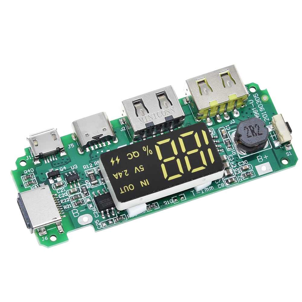 Power Bank First Charging Circuit Type C Micro Lightning USB Supported Dual Output 5V 2.4A LED Display First Charging Circuit Module - Power Bank - power bank circuit. 