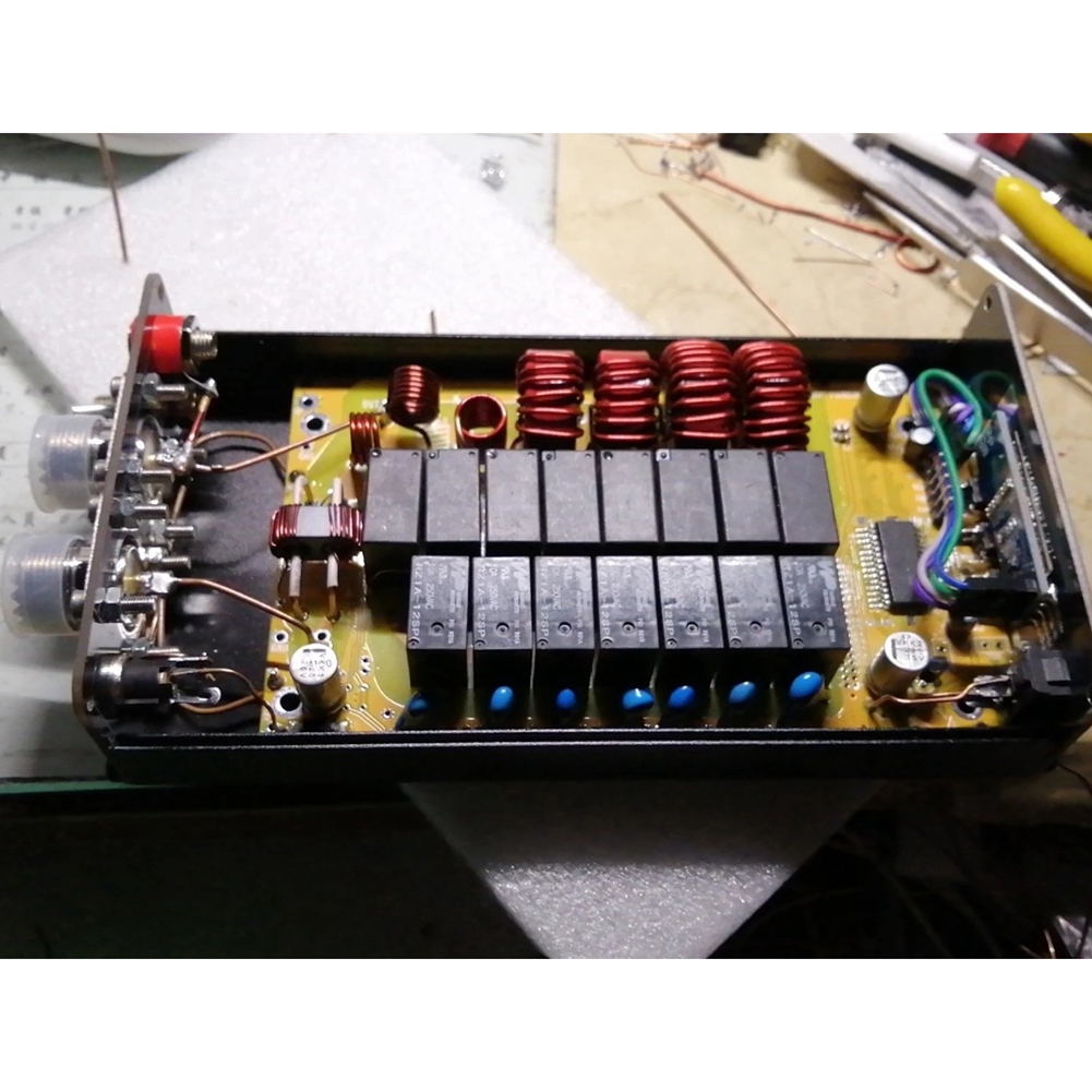 New Assembled ATU-130 Plus ATU-130+ 1.8-50MHz 200W Automatic Antenna Tuner OLED Display Meatl Case Update of ATU-100. 