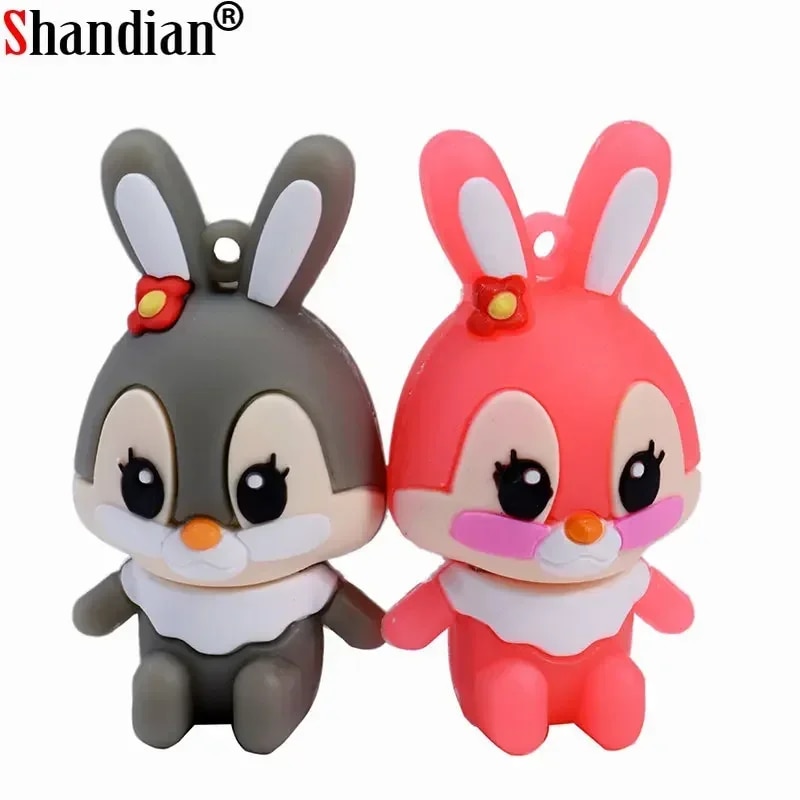 Cute Cartoon USB Flash Drive 64GB Pink Cartoon Pen Drive 32GB Red Keyless Chain Memory Stick 16GB Storage Device White Pendrive. 