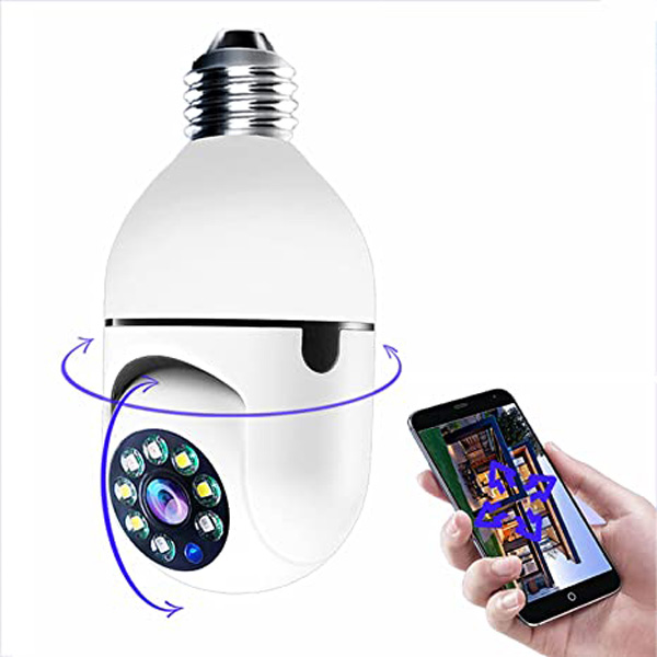 PTZ Bulb System 360 Degree WiFi Panorama IP Camera. 