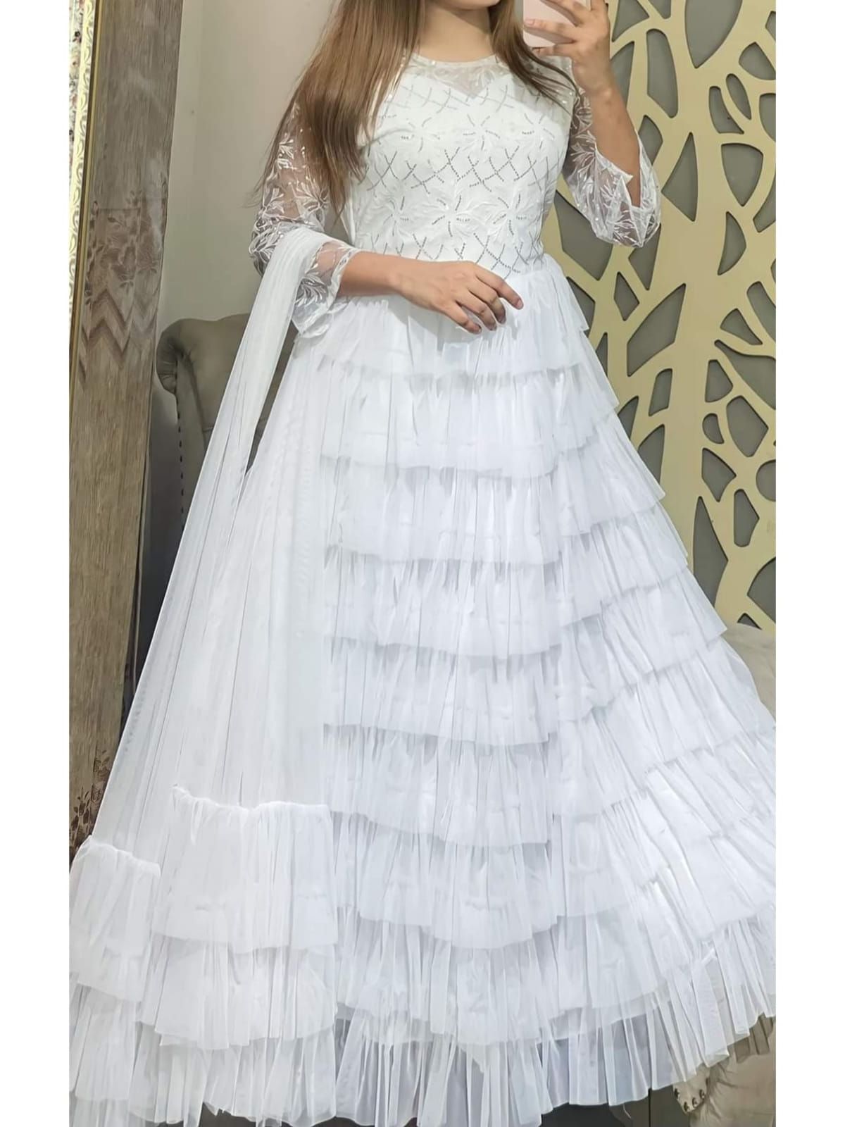 Dream Gorgeous Barbie Princess Gown - Premium Net and Sequence Design. 