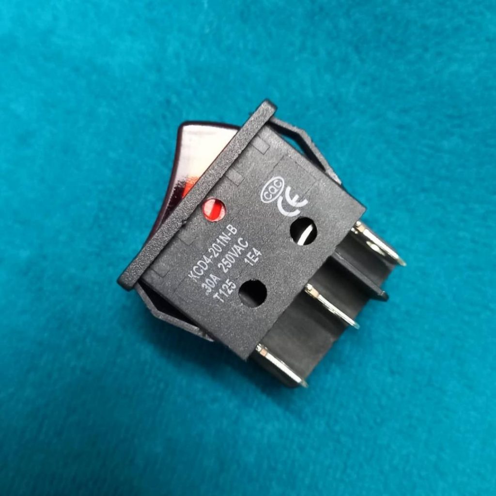 6 Pin KCD4-201N-B Rocker Switch 30A 250V 6 Pin Black Color Switches 6Pin On Off 2 Positions Full Illuminated Neon RED Indicators DPST Power Switch For Auto Car Boat IPS UPS. 