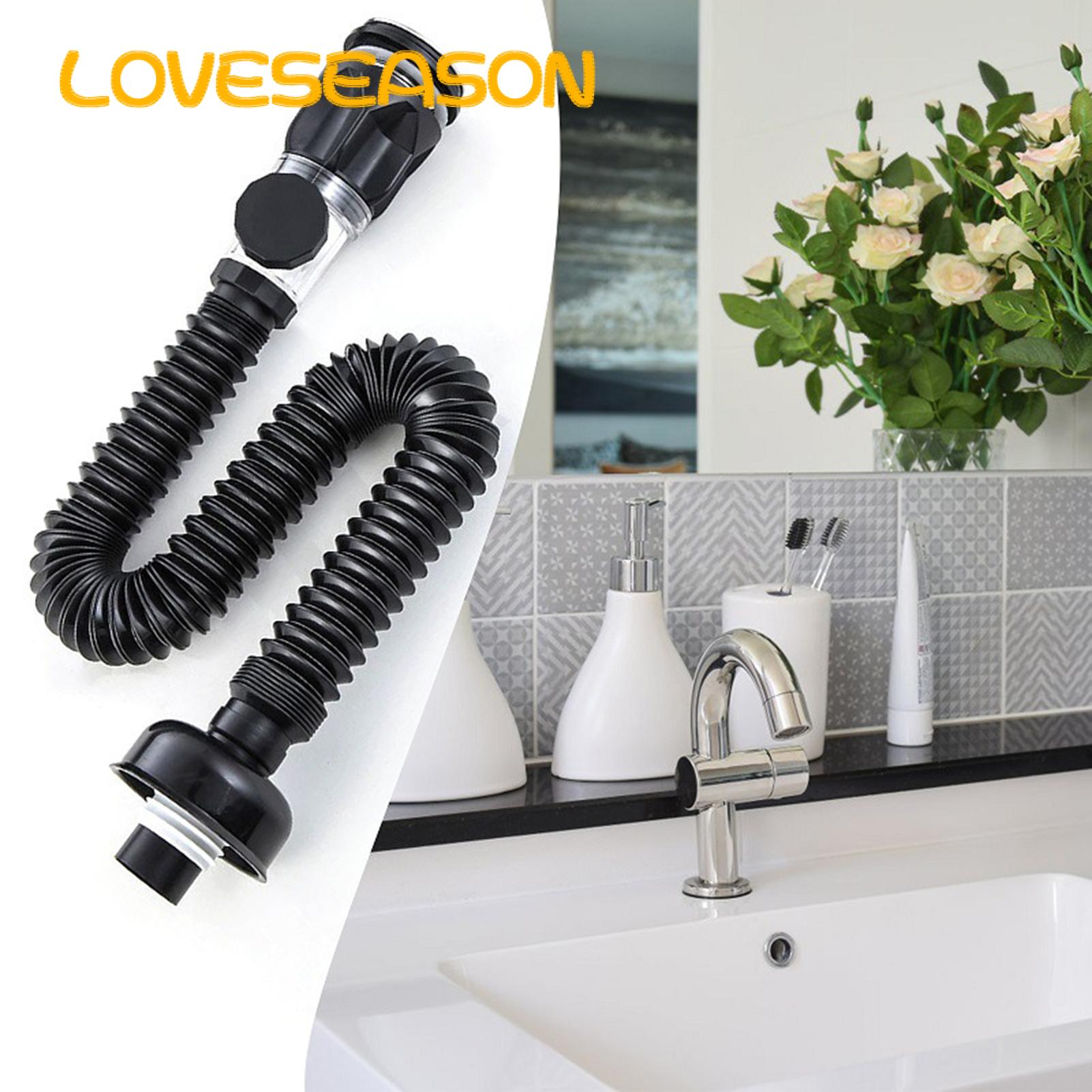 Sink Drain Pipe Easy Install Anti-clog Sink Drain Kit Universal Leak Resistant Bathroom Pipe for No-tool Sink Trap Installation. 