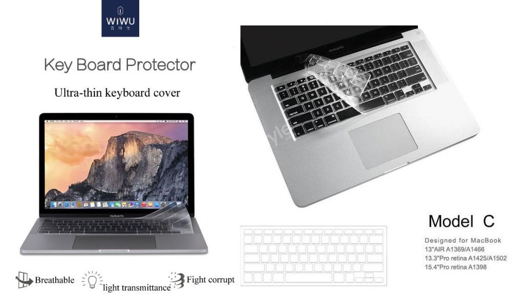 WIWU Laptop Keyboard Protector For MacBook Air 13.6 inchi M2 Chip Series 2022 - TRANSPARENT. 