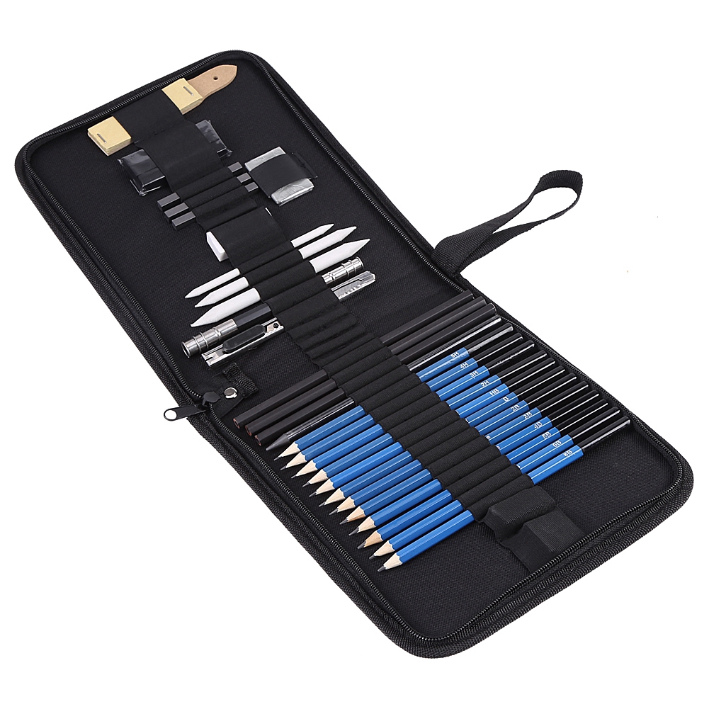 33Pcs Professional Drawing Sketching Pencil Set H&B Sketching Pencils Drawing and Sketch Kit Set Art Supplies. 