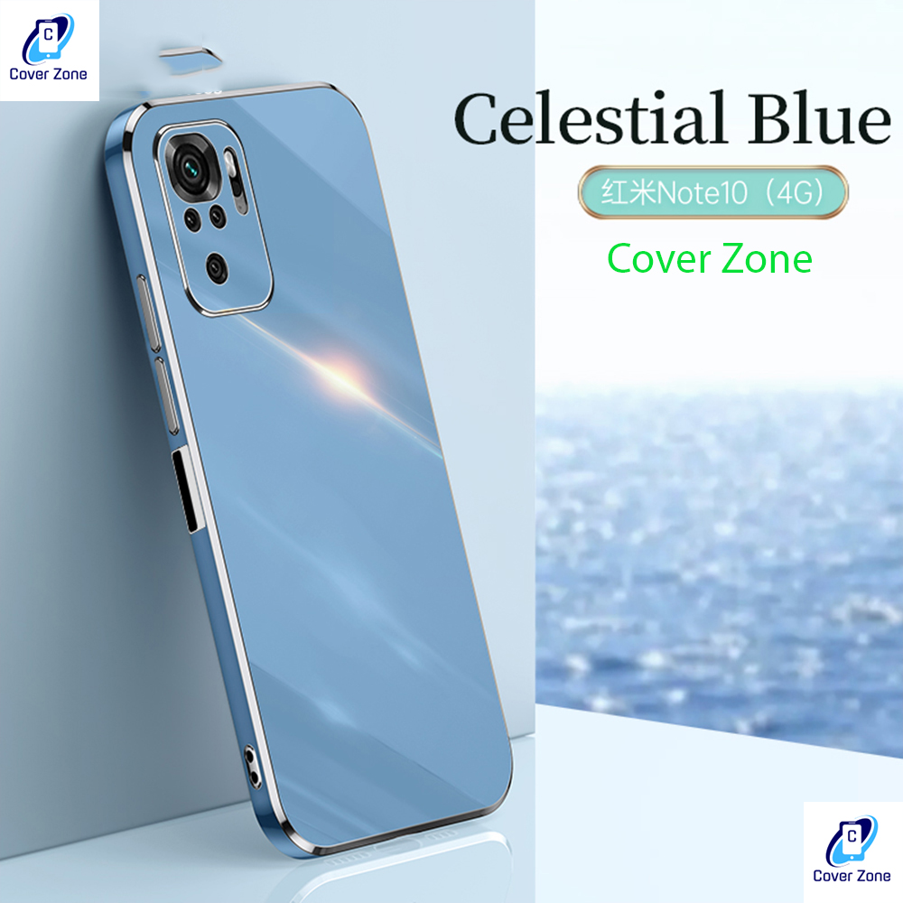 For Xiaomi Redmi Note 10 / Note 10S Luxury 6D Plating Soft Casing Silicone Square Frame Phone Case For Note 10S / Note 10 Back Cover (Back Case Cover For Smartphone). 