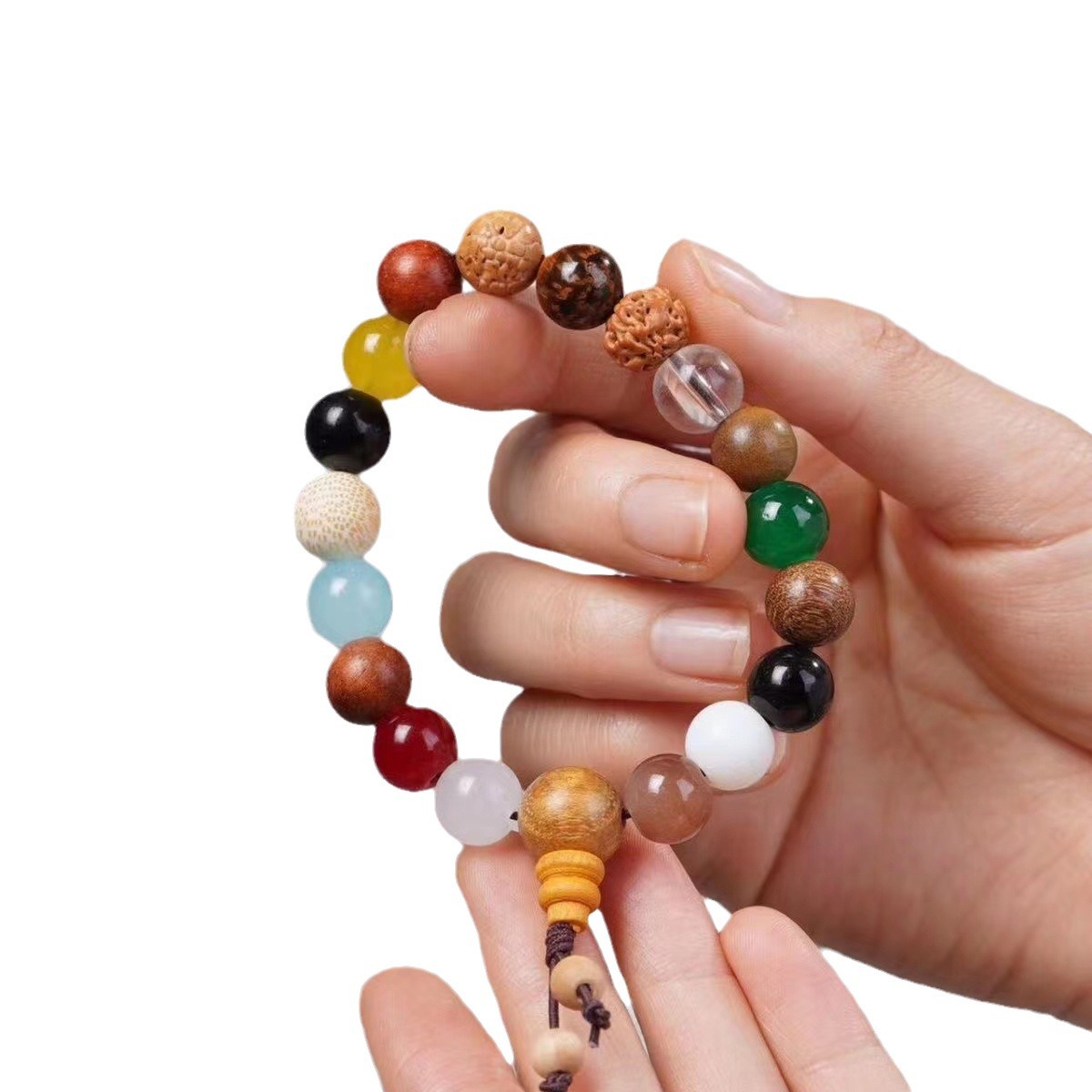 Bodhi Duobao eighteen seed bracelet inscription no daizhi (Hokkien language) prayer blessing carefree Buddha bead bracelet. 