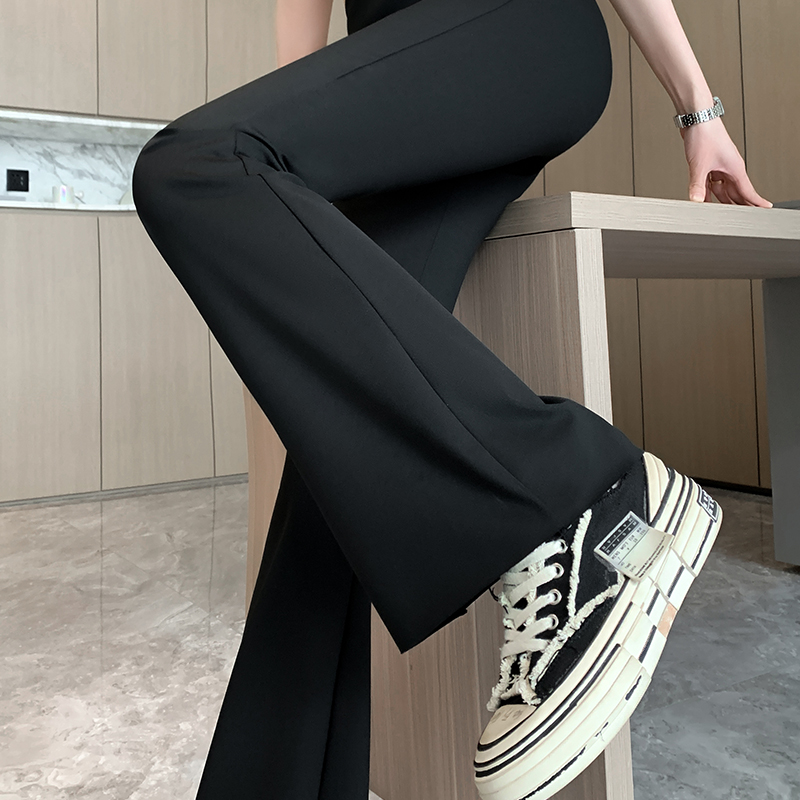 Zhao Lusi's Same Style Shark Leggings Women's Outer Wear Summer Thin2023High Waist Slimming and Wide Leg Bell-Bottom Pants