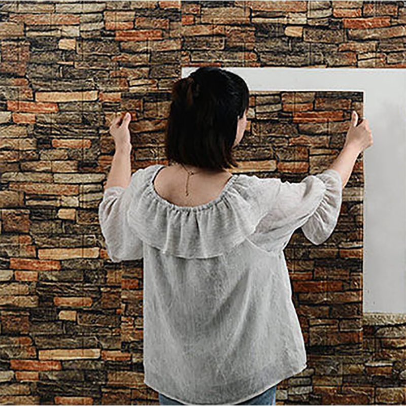 12Pcs 35*30cm High Quality 3D Foam Wall Panel Brick Retro Wallpaper Ceiling Self Adhesive Wallpanel Background Home Decoration. 