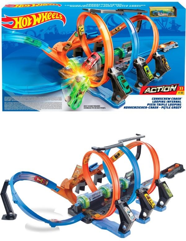 Hot Wheels FTB65 Corkscrew Crash Track Set | Daraz.com.bd