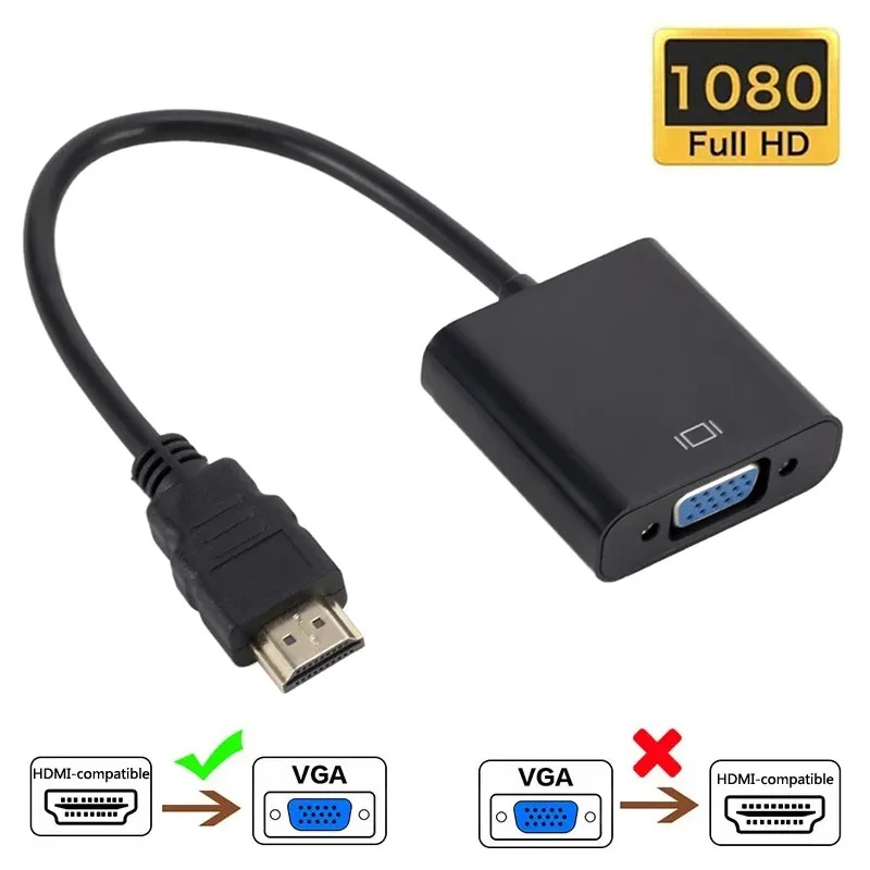 1080P HDMI-compatible to VGA Adapter Digital to Analog Converter. 