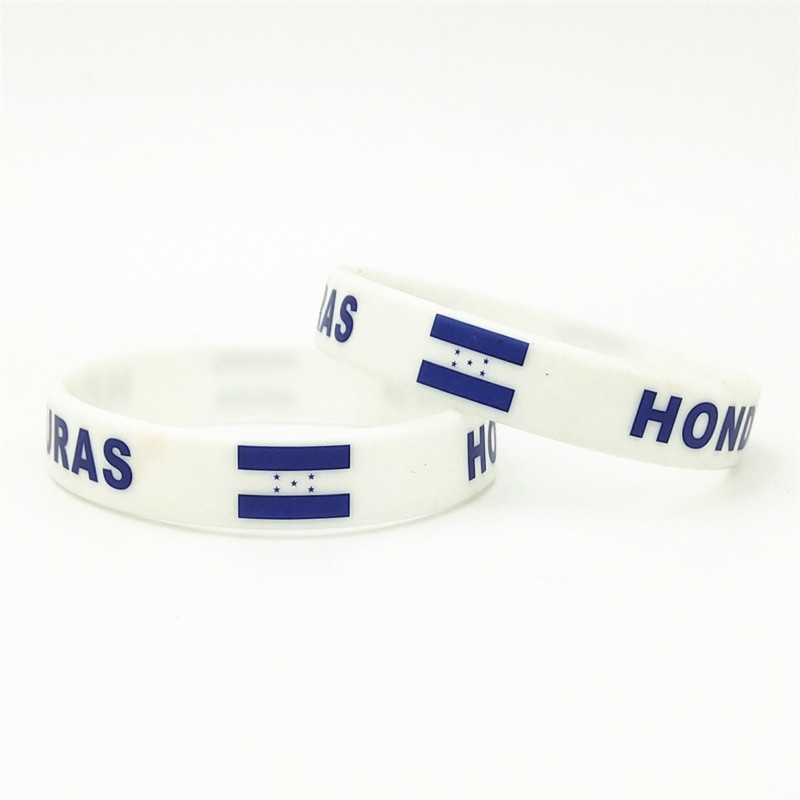 1PC Honduras Country Flag Silicone Wristband White Football Sports Souvenir Silicone Rubber Bracelets Bangles Gifts SH247. 