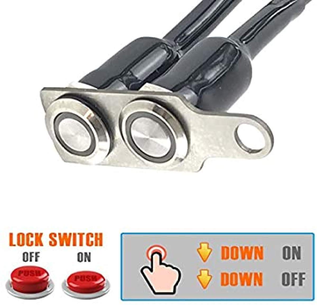 LED Motorcycle Switch ON-OFF Headlight Fog Light Handlebar Adjustable Mount Waterproof Switches Button DC12V. 