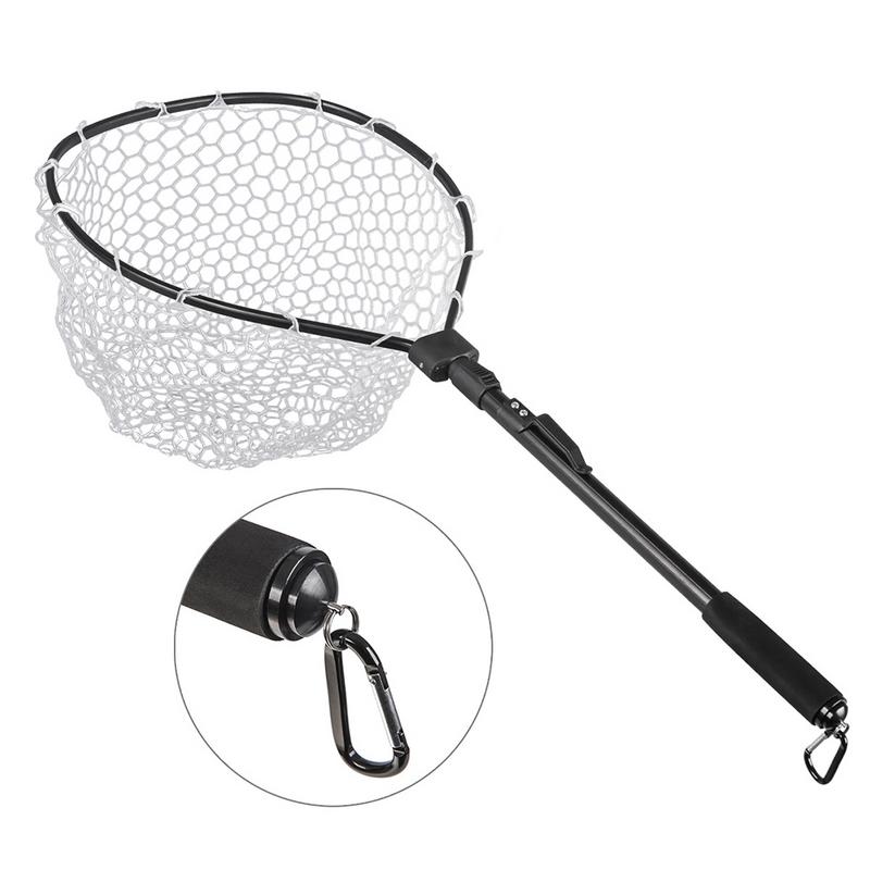 Fly Fishing Net Foldable Fish Landing Net Floating Fishing Net For Kayak Salmon Bass Trout Boat Magnetic Fly Fishing Gear