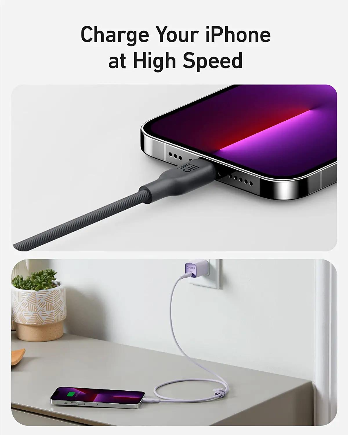 Anker USB-C to Lightning Cable, Anker 541 Cable , MFi Certified, Bio-Based Fast Charging Cable for iPhone 14/13 Pro/12. 