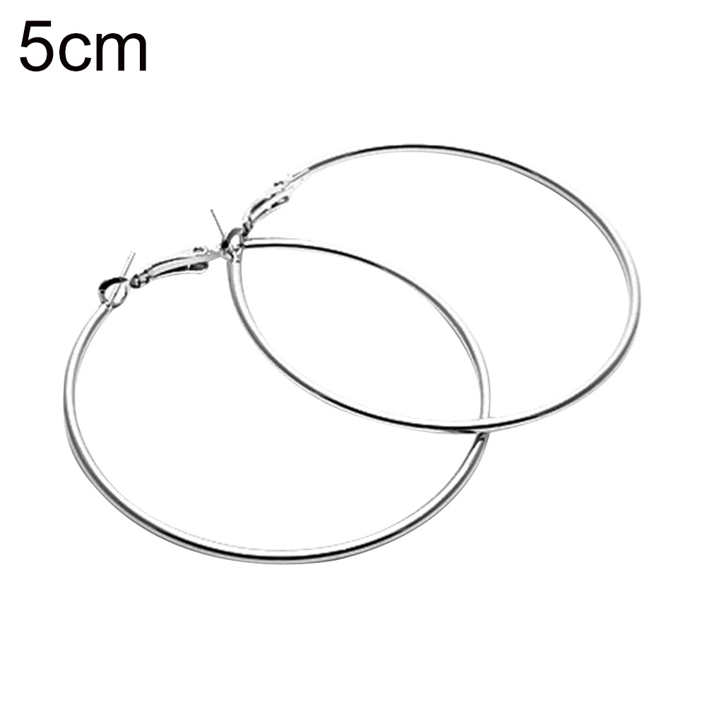 1Pair Women Big Circle Charm Statement Hoop Earrings Evening Party Jewelry Gift