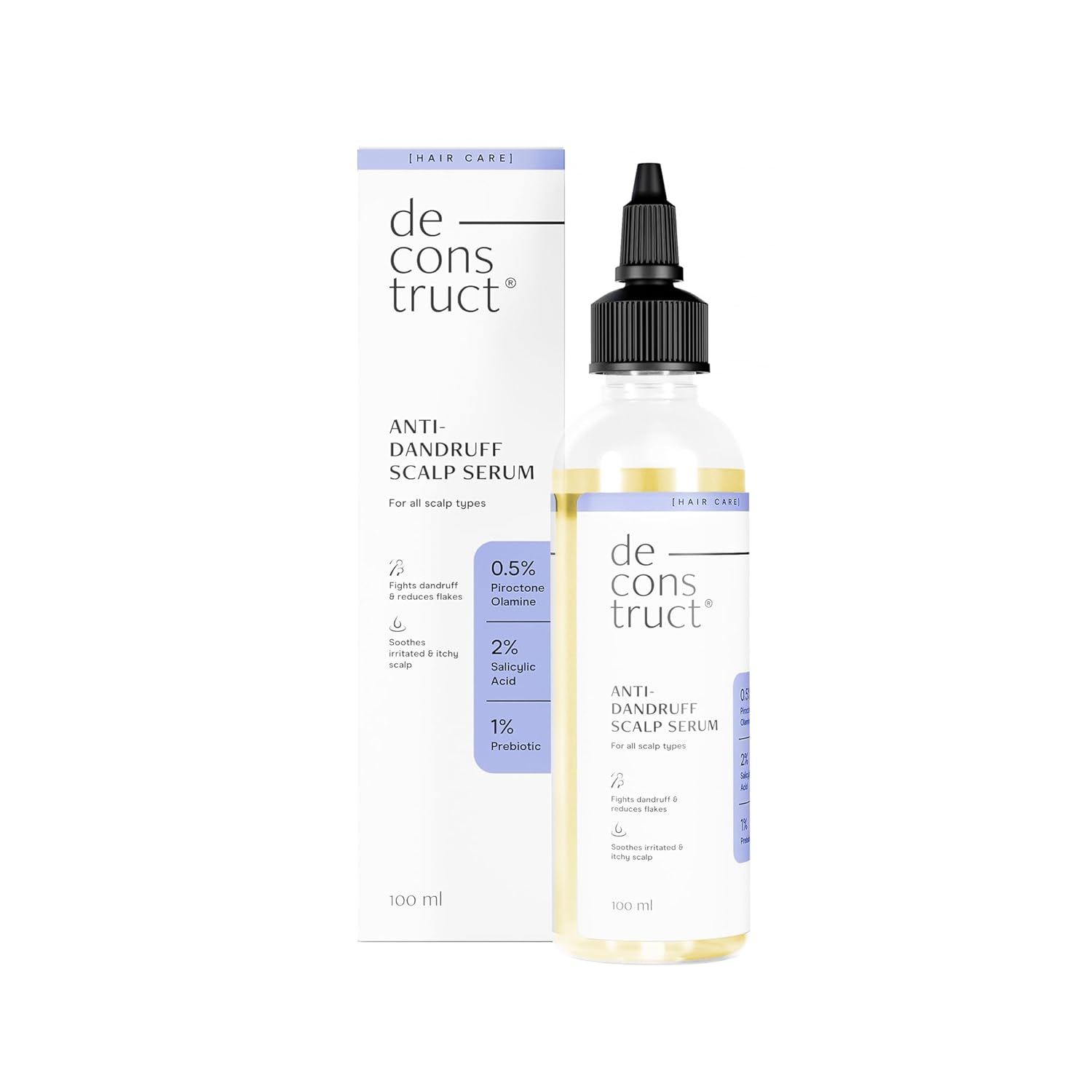 Deconstruct Anti-Dandruff Scalp Serum|Contains 2% Salicylic Acid + 1% Prebiotic + 0.5% Piroctone Olamine|Dandruff Remover|Sulphate&Paraben Free - 100Ml