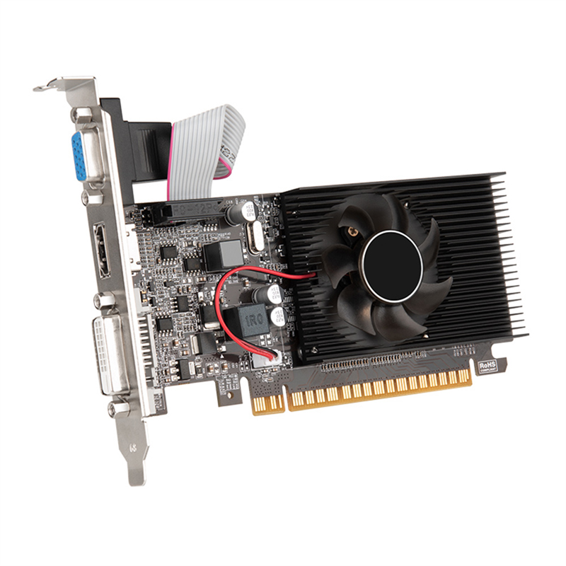 DDR3 True 2GB 810MHZ Computer Video Card PCI-E 16X HDMI-Compatible+VGA+DVI Low Noise for Desktop PC. 