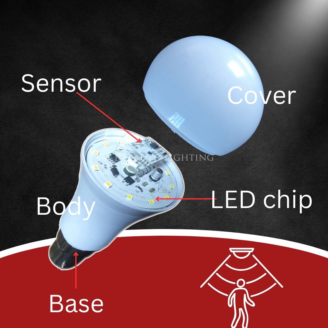 Radar detector motion sensor light Auto ON/OFF indoor outdoor LED bulb with dusk to dawn sensor. 