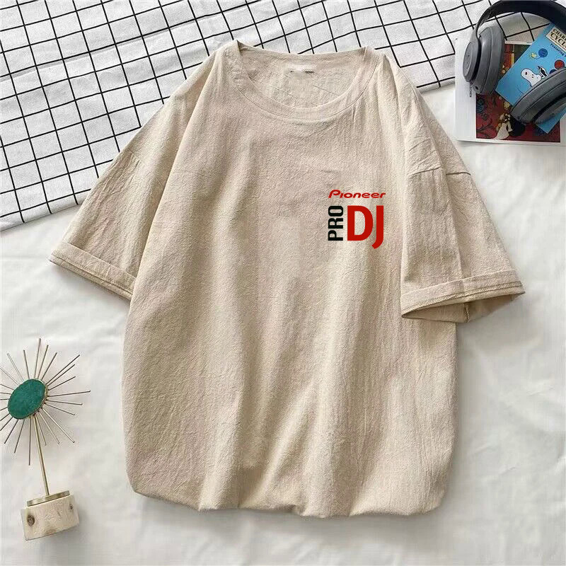 Pioneer Pro Dj Washed Cotton T Shirt Streetwear Short Sleeve Tshirts Men Women Summer Clothing T-shirt Tees Tops