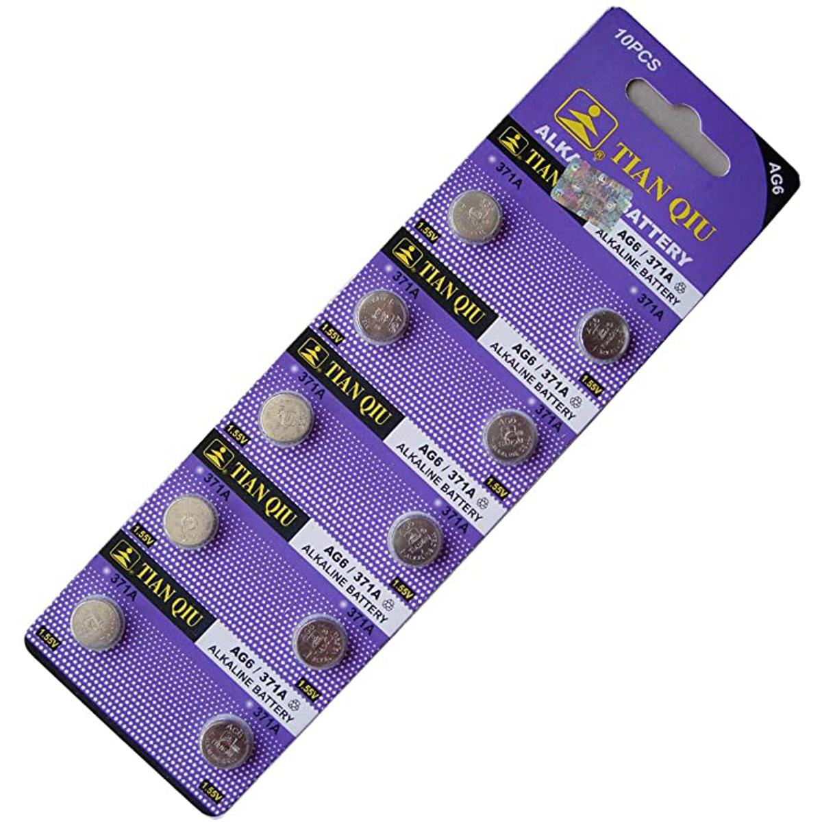 AG6 cell, alkaline button cell, LR920 button cell, button battery, button cells, alkaline cell, button cell battery, 371A, 171 10pc