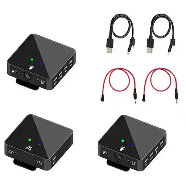 SK750 Wireless Lavalier Microphone Set Multi-function UHF Transmitter Receiver Mic System Compatible with Smartphone Laptop DSLR for Outdoor Interview Live-stream Recording. 