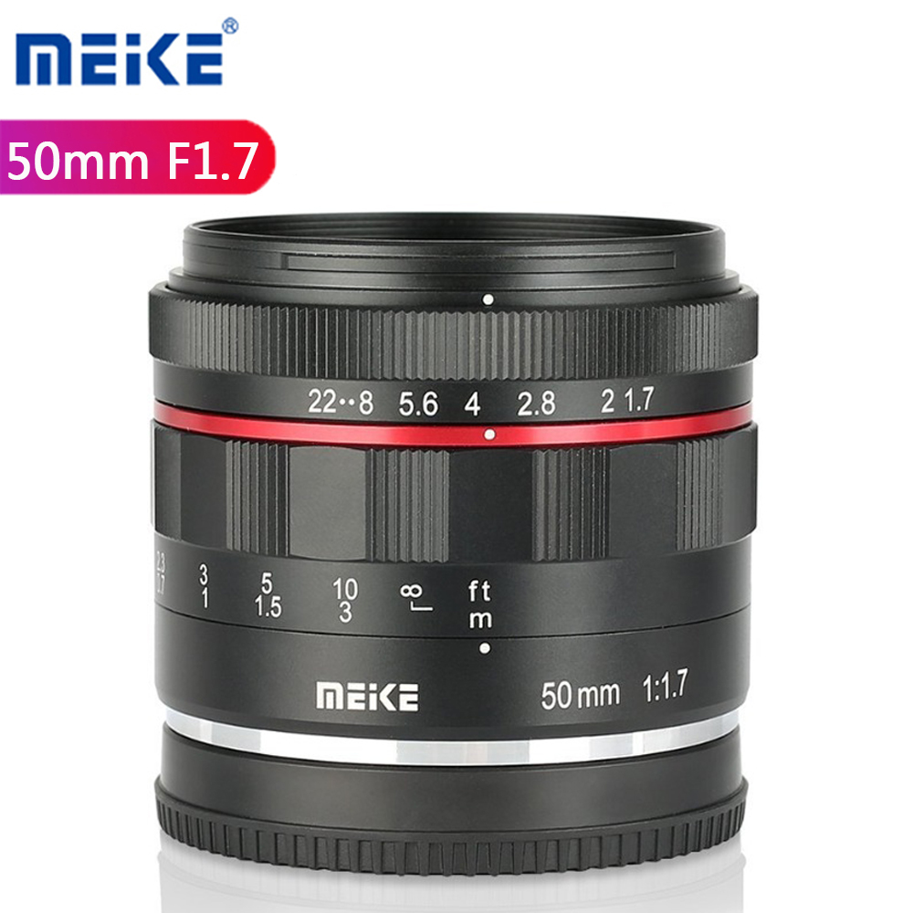 Meike 50mm F1.7 Full Frame Lens For Nikon Canon RF Sony alpha E A6300 A6000 A6500 NEX3 NEX7 A7 A7II A7III Mirrorless Camera