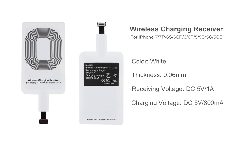 【happy one】For iPhone 6 6S 6plus 7 7plus 5 5S 5C Wireless Charger Receiver Patch Module QI Standard Wireless Receiving Charging Patch A20. 