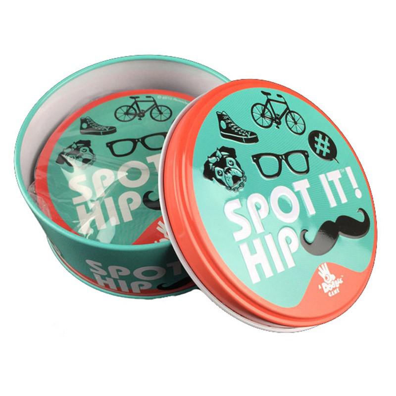 【happy one】The HP recognizes it Dobble Card table Dobbles board game Kids party board game Camping Metal Tin Box toy. 