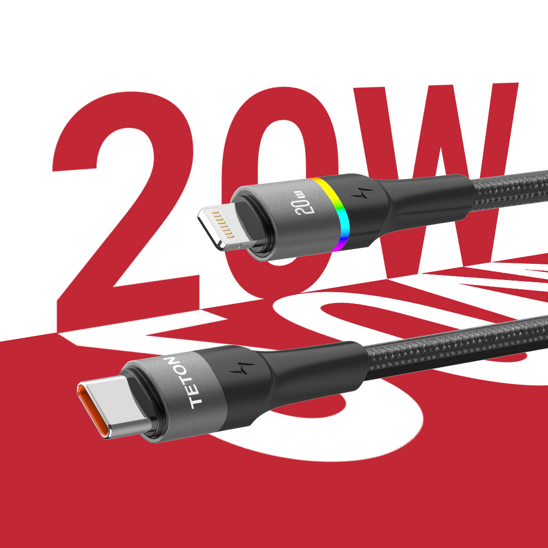 TETON USB C to lightning Braided Cable 20W PD Fast Charger Data Cable for  iPhone 13,12, 12 Pro,11 /iPhone 11 Pro /XS Max X, Macbook Pro, Air, iPad Pro. 