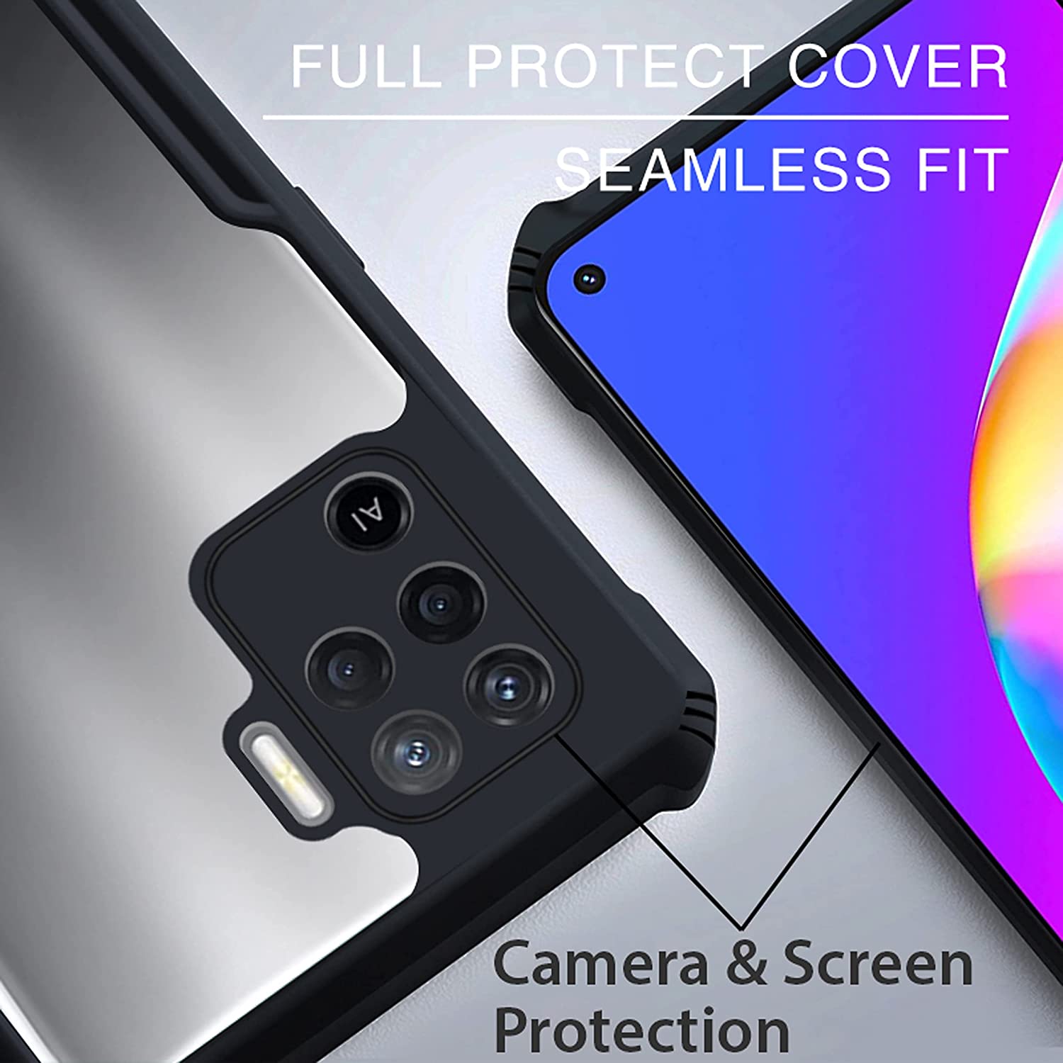 Xundd Case For Oppo A94 4G Case Shockproof Transparent Phone Cove - Camera - Phone Back Cover. 