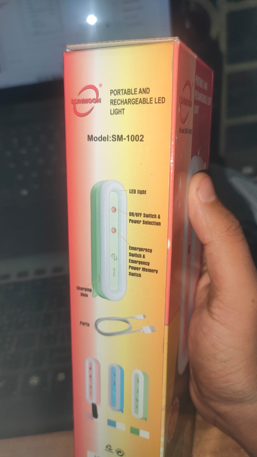 Sunmoon Rechargeable Emergency Flashlight lithium battery super bright with 3 mood brightness control and Micro USB charging system  long backup. 