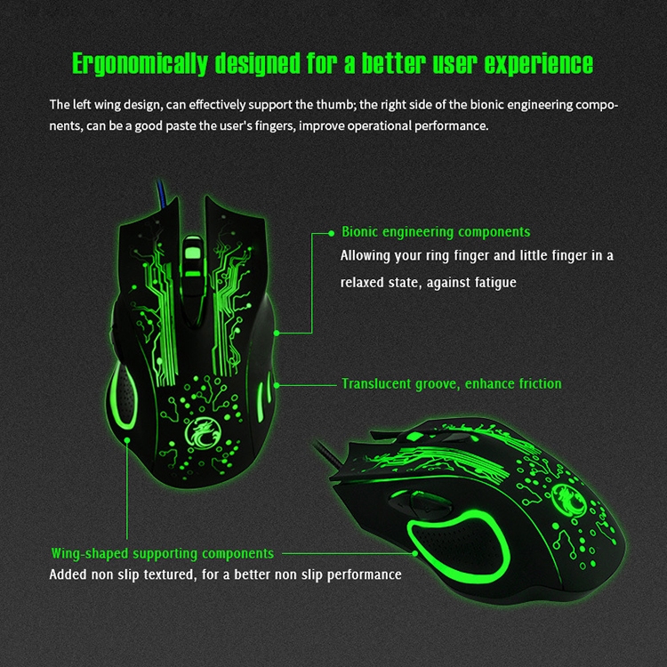 Estone X9 USB 6 Buttons 2400 DPI Wired Multi Color LED Optical Gaming Mouse for Computer PC Laptop(Black). 
