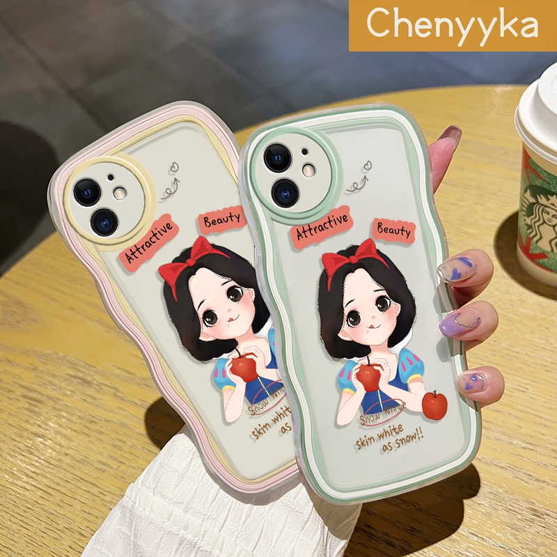 Chenyyka For OPPO A57 2016 OPPO A39 Case Cartoon Snow White New Design Colorful Lovely Wave Border Soft Clear Shockproof Phone Cases Creative Camera Transparent Casing Simple Gentle Protective Cover. 
