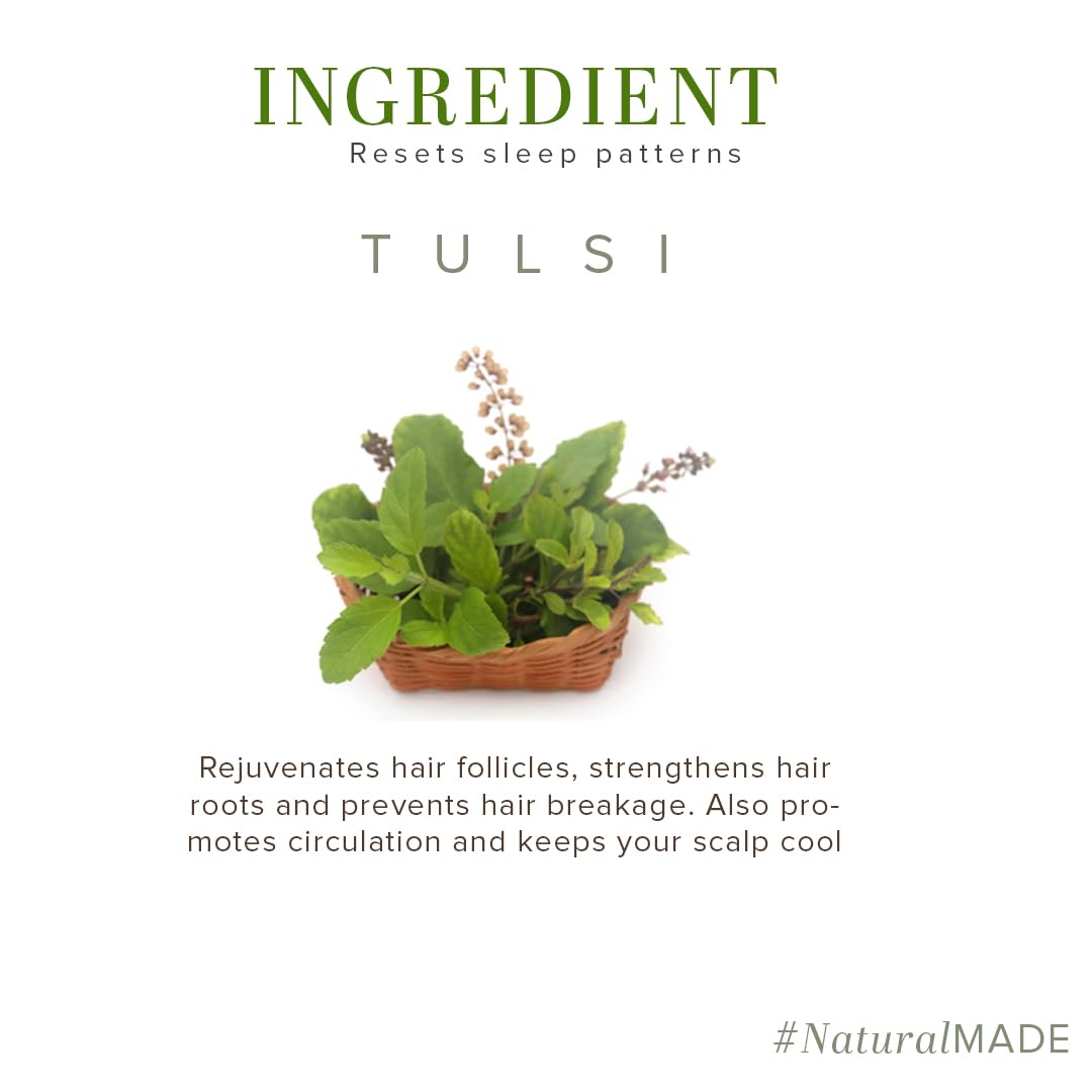 Khadi Natural Tulsi Herbal Hair Oil|Hair Oil For Hair Fall |Non-Sticky Hair Oil For Dry Scalp | Paraben & Mineral Oil Free | Suitable For All Hair Types| 210 ml. 
