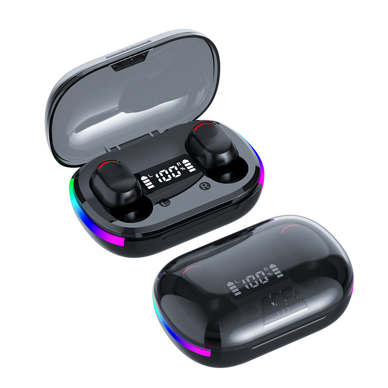 Bluetooth headset dynamic lighting effect in-ear headset K10 cross-border hot bluetooth dazzling RGB TWS wireless. 