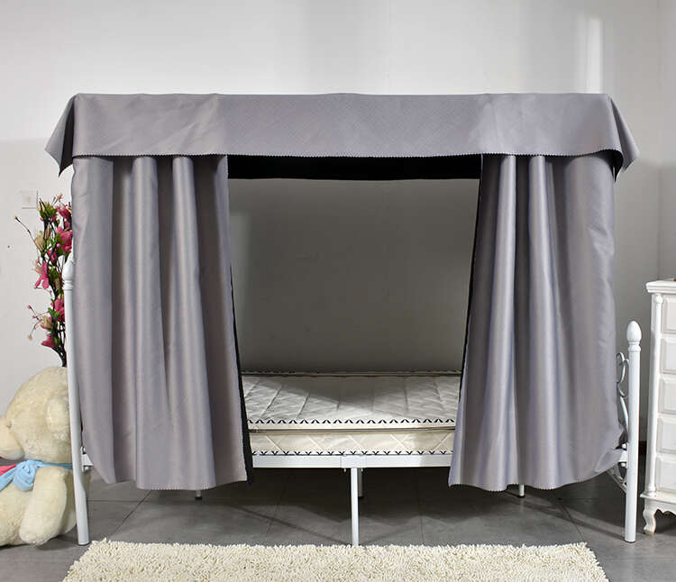 Prague back black gray high shading solid color integrated bed curtain with thickened fabric for memory of dreams, used in student and dormitories. 