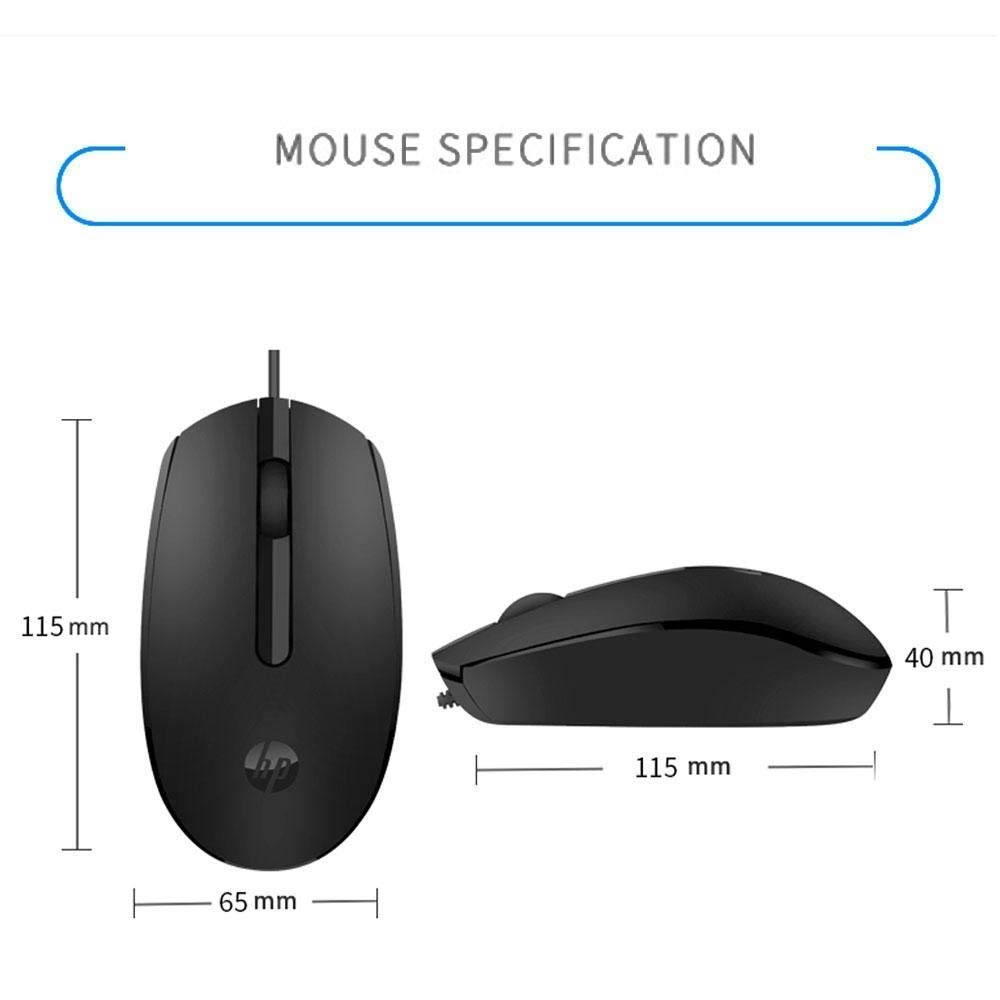 HP-M10 Wired USB Mouse with 3 Buttons High Definition 1000DPI Optical Tracking and Ambidextrous Design. 