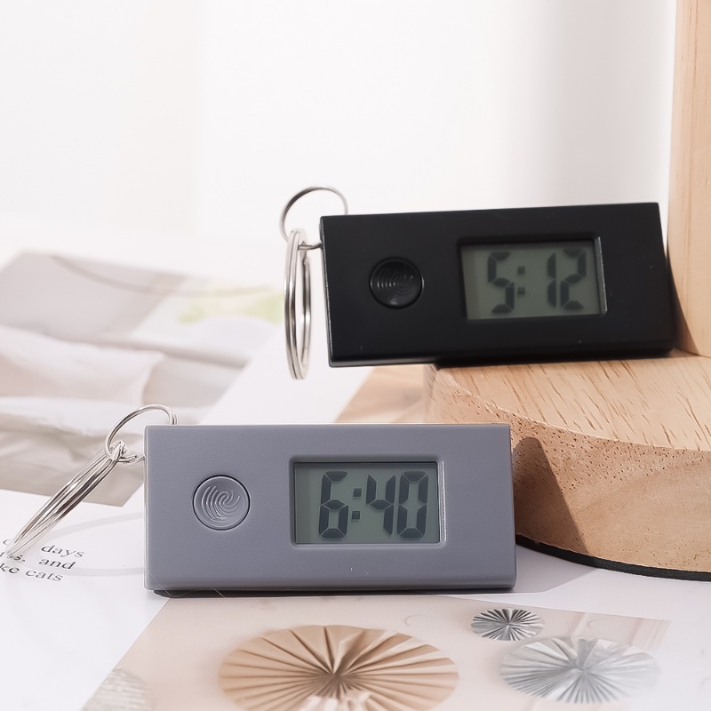 Small Lightweight Portable Practical Simple Pocket Digital Clock Luminous Silent ABS Keychain Backpack Buckle Electronic Clock Work Study Exam Supplies. 