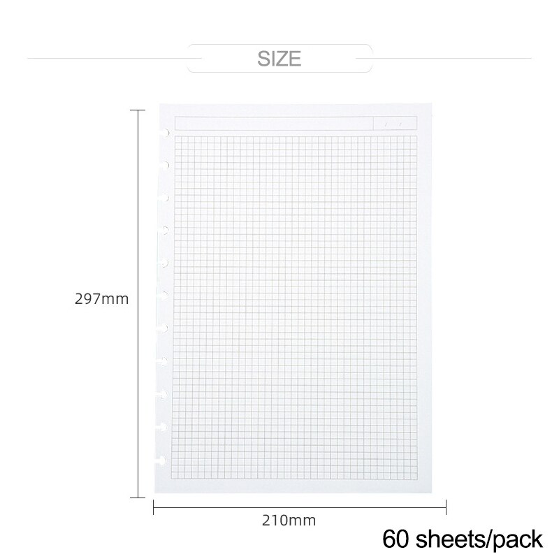 【happy one】Fromthenon A4 Mushroom Holes Refill Ring Notebook Paper Blank Grid Line Disc-bound System Diary Accessories. 