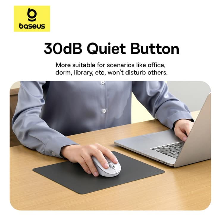 Baseus F02 Ergonomic Wireless Mouse (without Battery) Wireless Mouse Gen 2  Bluetooth 2.4G 4000 DPI Gaming Mouse. 