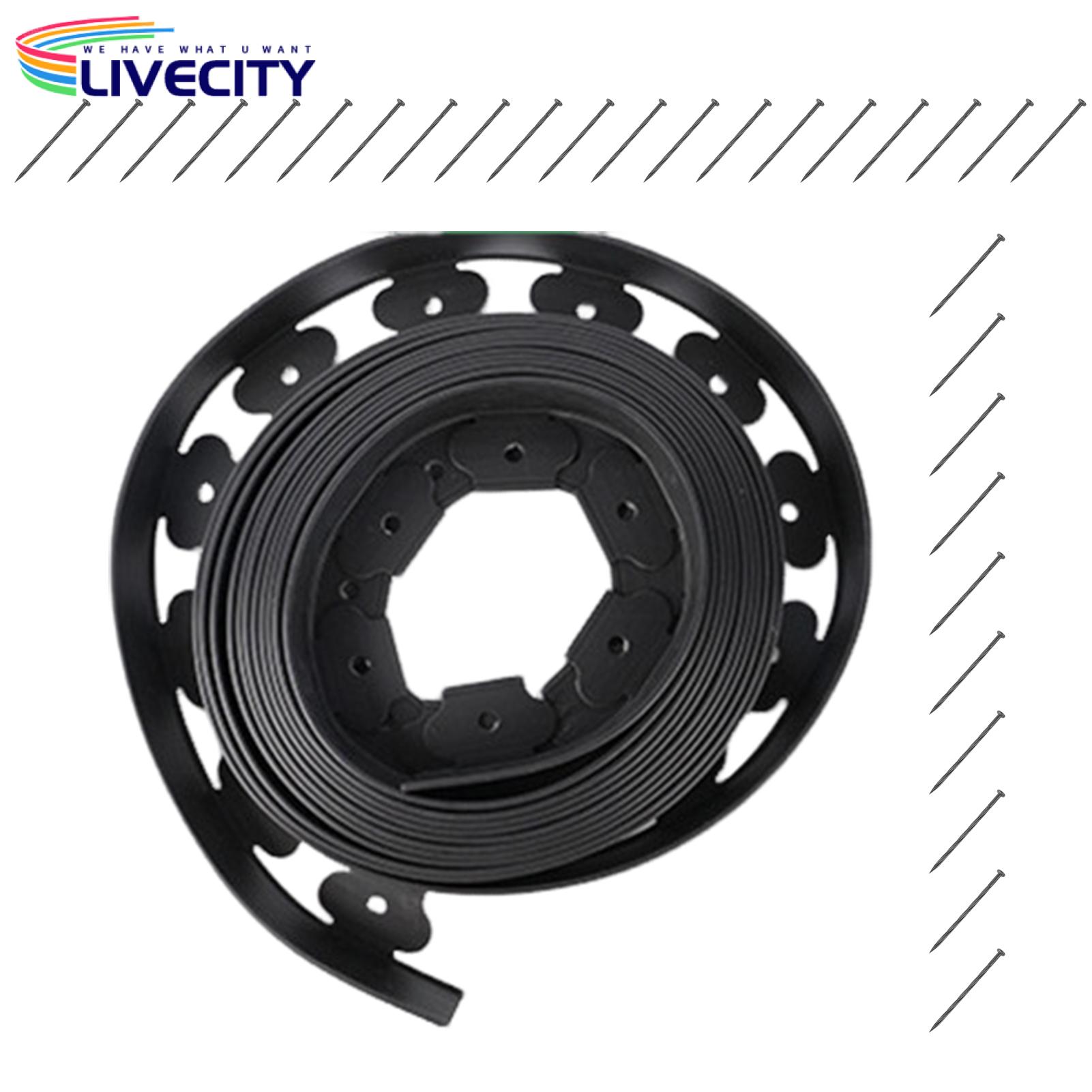 Easy Installation Landscape Border Easy Install No Dig Landscape Edging Kit for Grass Stone Durable L-shaped Design with Nails Ideal for Gardens