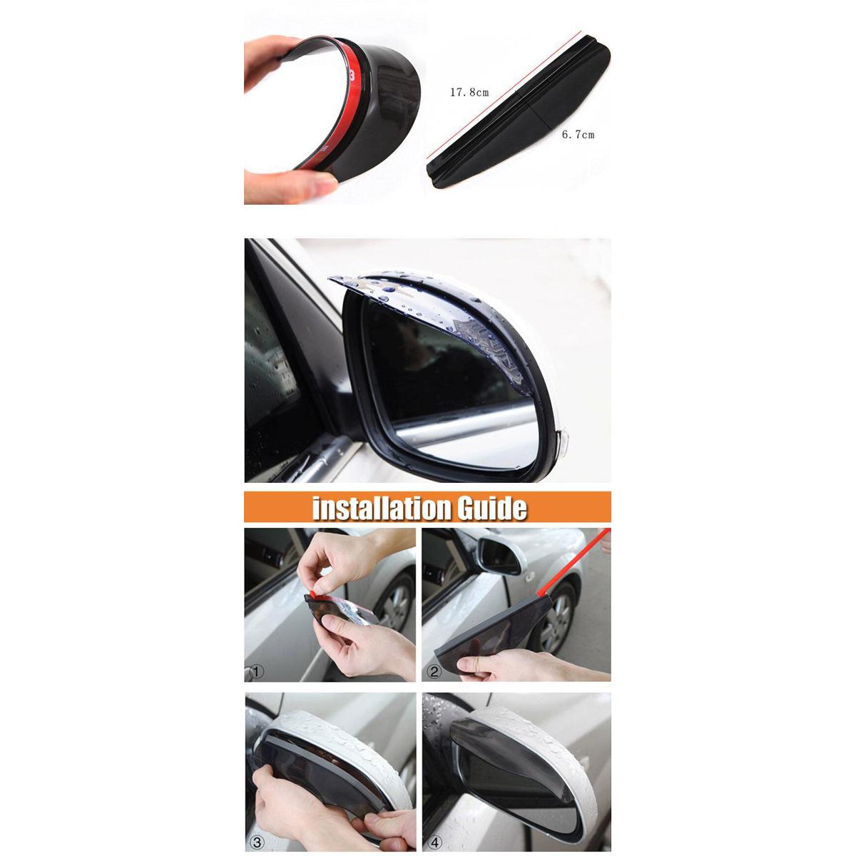 2pcs/lot Car Door Side Rear View Wing Mirror Rain Visor Board Snow Guard Weather Shield Sun Shade Cover Rearview Universal Accessories