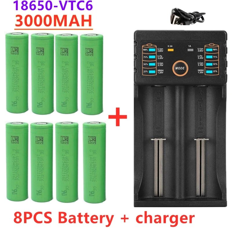 New original 3.7 V 3000 MAH 18650 battery for us18650 Sony VTC6 30A toys tools flashlight battery+USB Charger. 