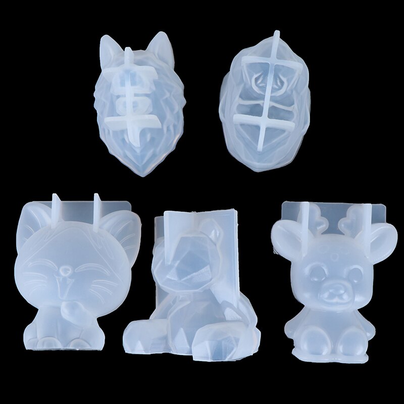 【happy one】3D Silicone Diy Geometry Stereo Bear Cat Tiger Orangutan Mold Animal Mold Ornament Mold Cake Tool. 