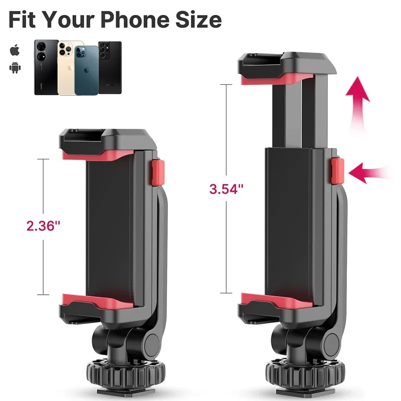 Ulanzi ST-06S Vertical Phone Mount Holder DSLR Camera Monitor Mount Tripod Mount Clamp for Smartphone Vlog. 