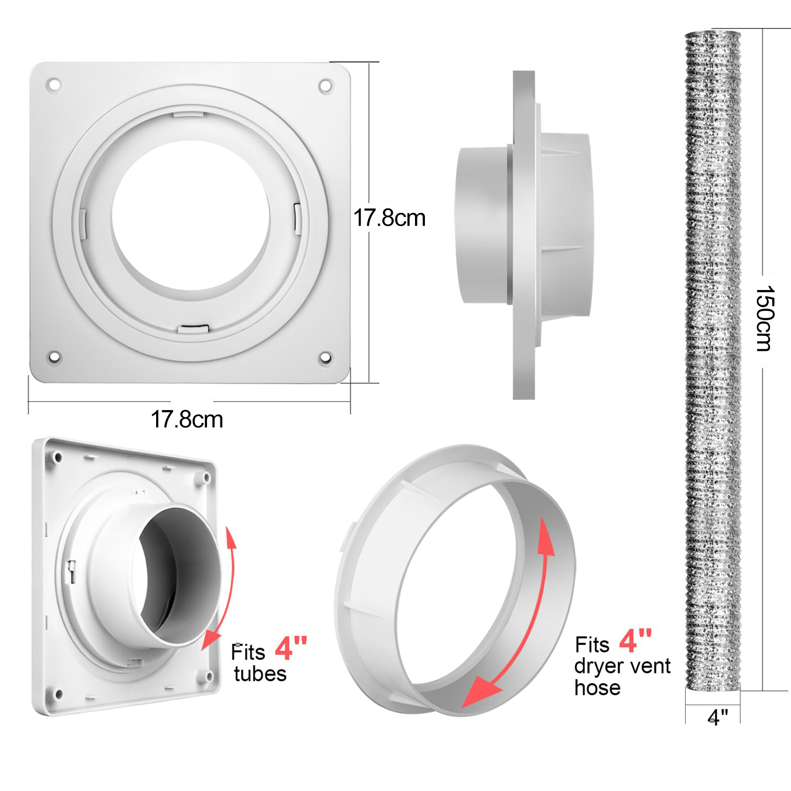 Adjustable Window Dryer Vent Panel Adjustable Window Dryer Vent Kit Quick Installation for Dryer Accessories. 