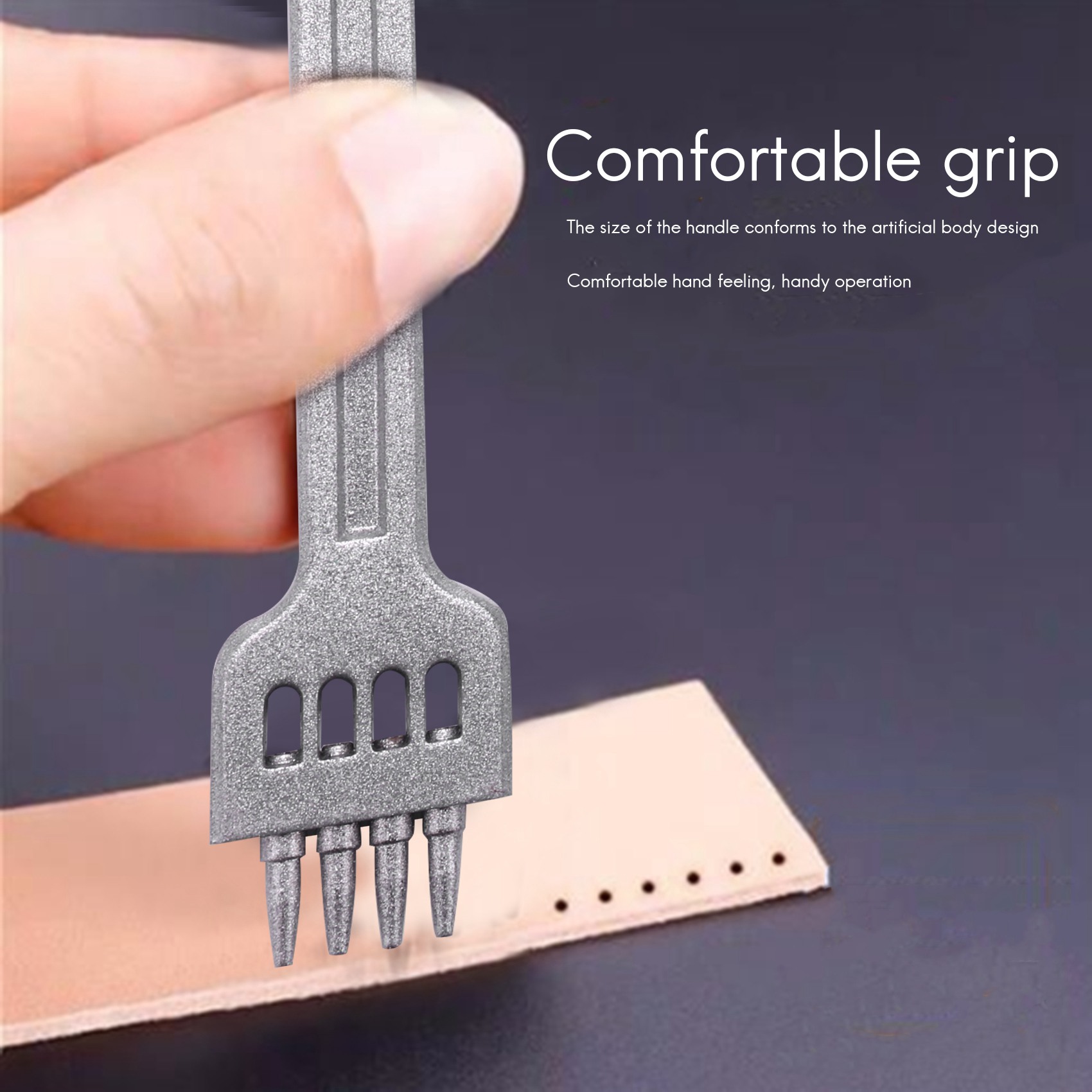 Leather Craft Round Hole Pricking Iron Chisel Head Removable Stitching Punch Chisel Tool/Set. 