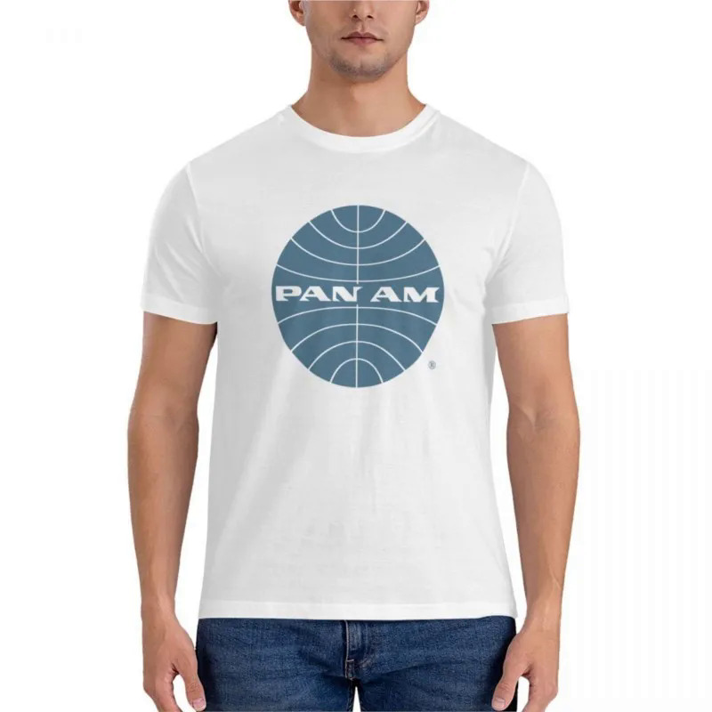 Pan Am early 1950s globe thin frame inverted classic T-shirt T-shirts for men Cotton designer T shirt men mens vintage T shirts